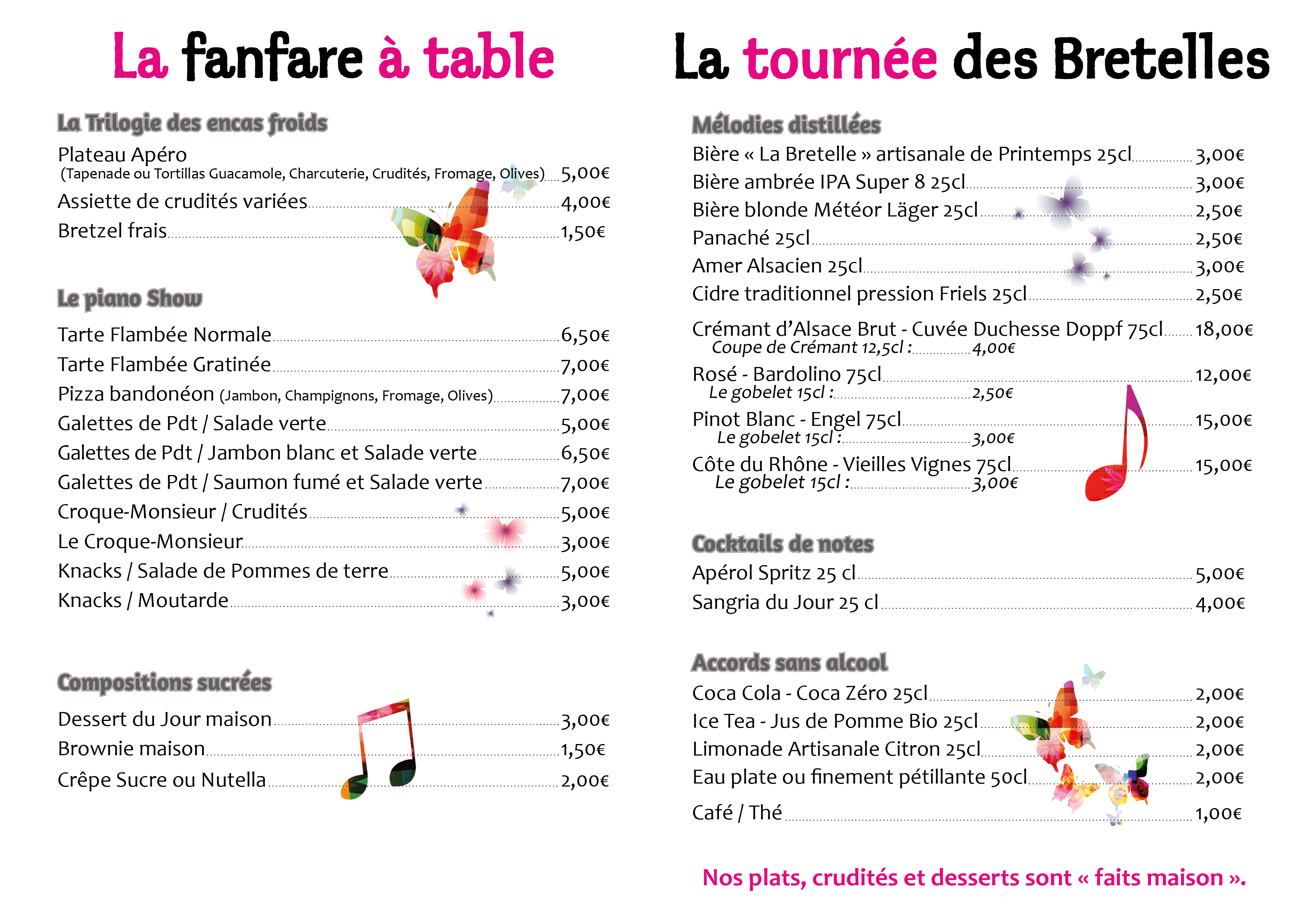 Carte du Bar Musical